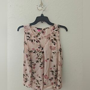 Vince Camuto Pink Floral Sleeveless Blouse